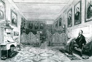 Brigham Young (1801-77) the High Priest of the Mormons in his Study (illustration from Le Monde Illustre, published 1871) by Leo after Nye